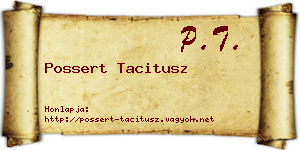 Possert Tacitusz névjegykártya